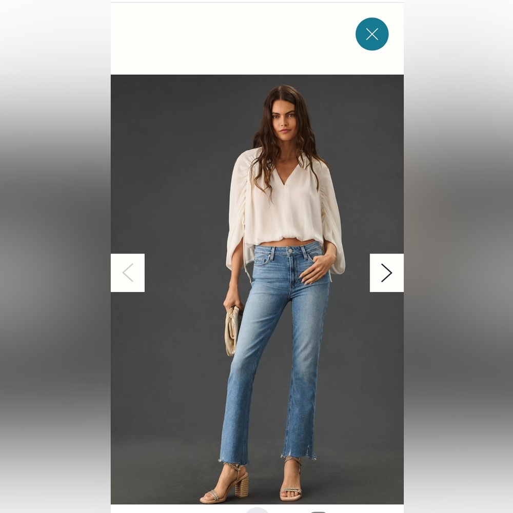 Paige Cindy Raw hem high waisted jeans
